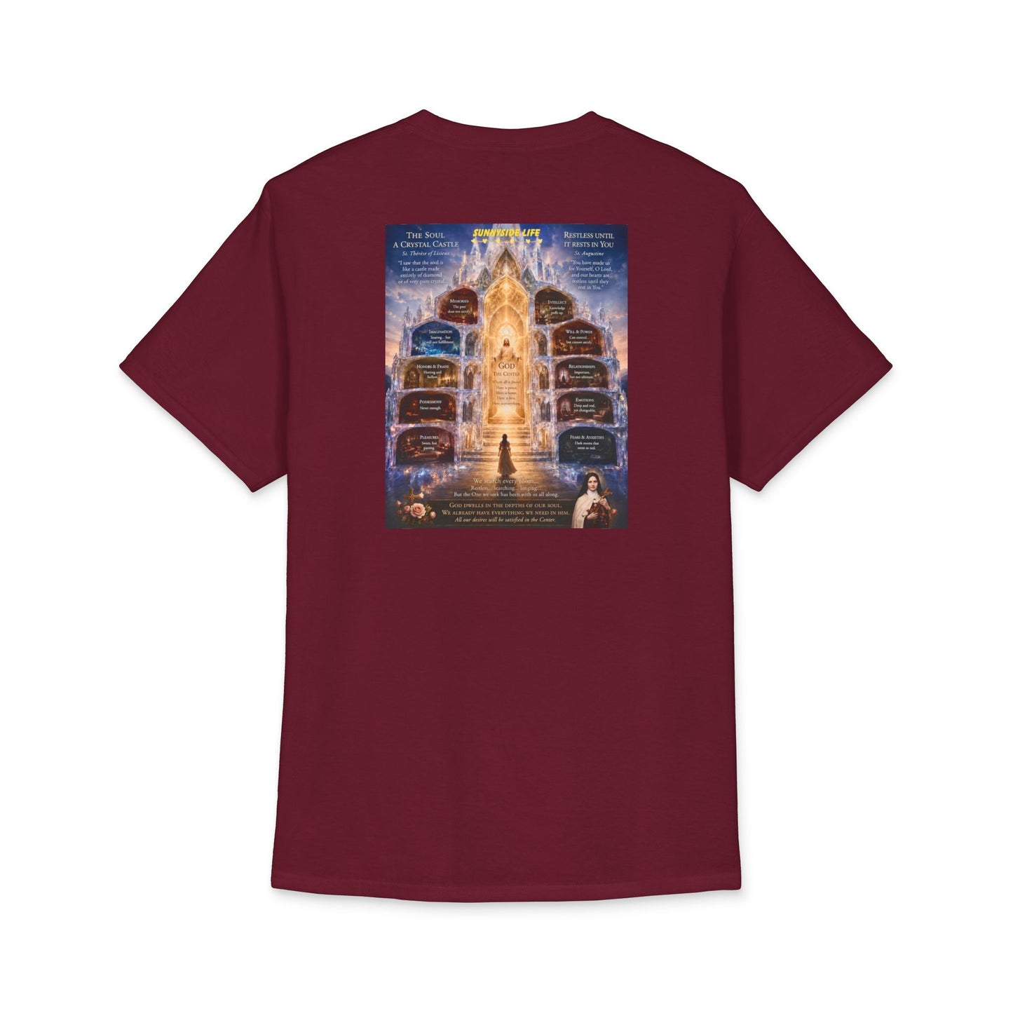Resting in God Crystal Castle Catholic Tee | St. Augustine Inspired Christian Shirt | Sunnyside Life™