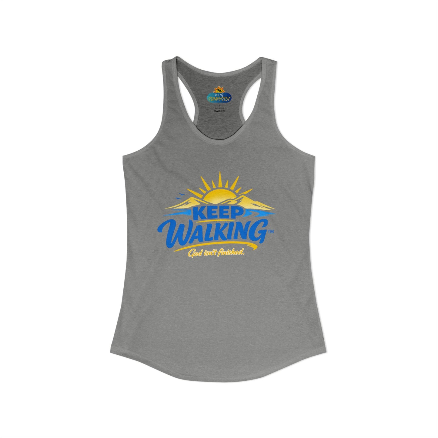 KEEP WALKING™ Racerback Tank Top – God Isn’t Finished | Faith & Motivation Women’s Tank