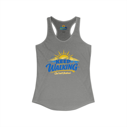 KEEP WALKING™ Racerback Tank Top – God Isn’t Finished | Faith & Motivation Women’s Tank