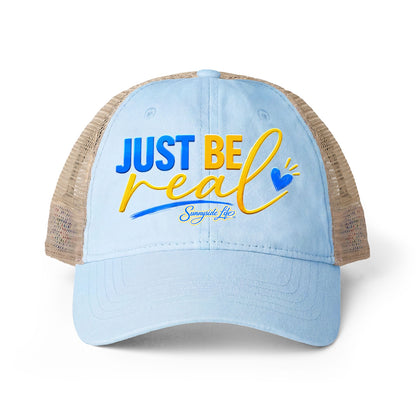 Just Be Real™ Women’s Mesh-Back Cap | Inspirational Trucker Hat | Sunnyside Life™