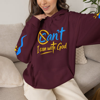 I Can With God™ Christian Hoodie | Faith-Based Inspirational Sweatshirt | Motivational Religious Pullover | Sunnyside Life™