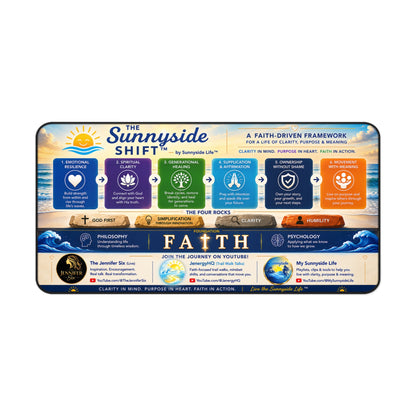 Sunnyside Shift™ Desk Mat — Faith-Based Productivity & Life Framework Desk Pad