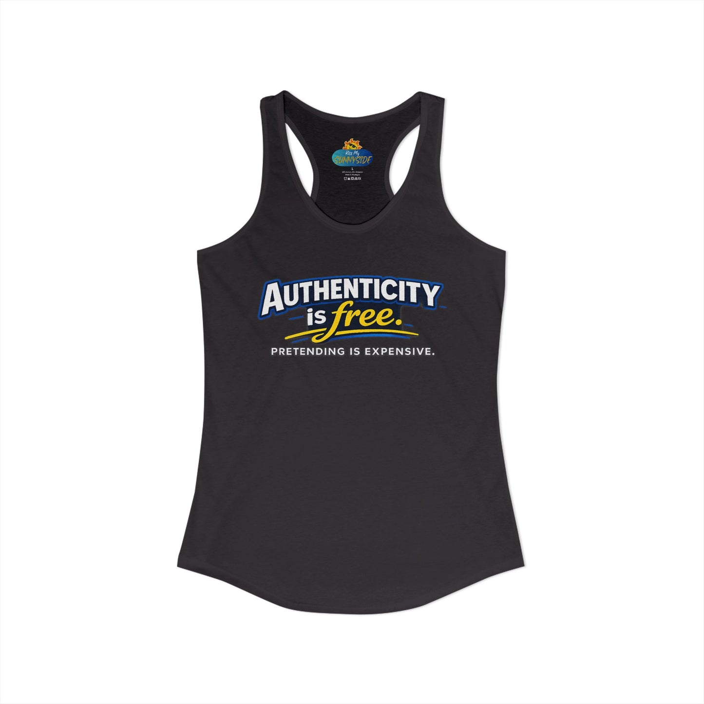 Authenticity Is Free™ Women’s Racerback Tank | Inspirational Graphic Tank | Sunnyside Life™