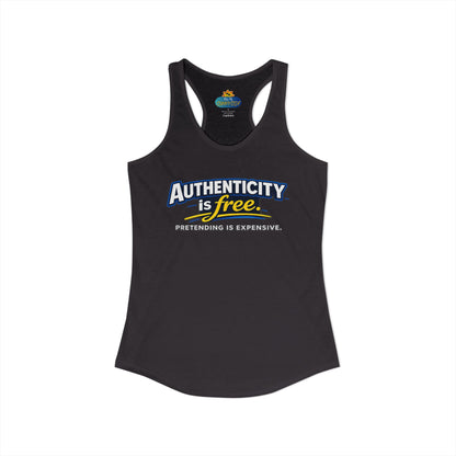 Authenticity Is Free™ Women’s Racerback Tank | Inspirational Graphic Tank | Sunnyside Life™