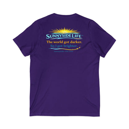 The Ego Hates Mirrors™ Unisex V-Neck | Sunnyside Life™ Self-Awareness Tee