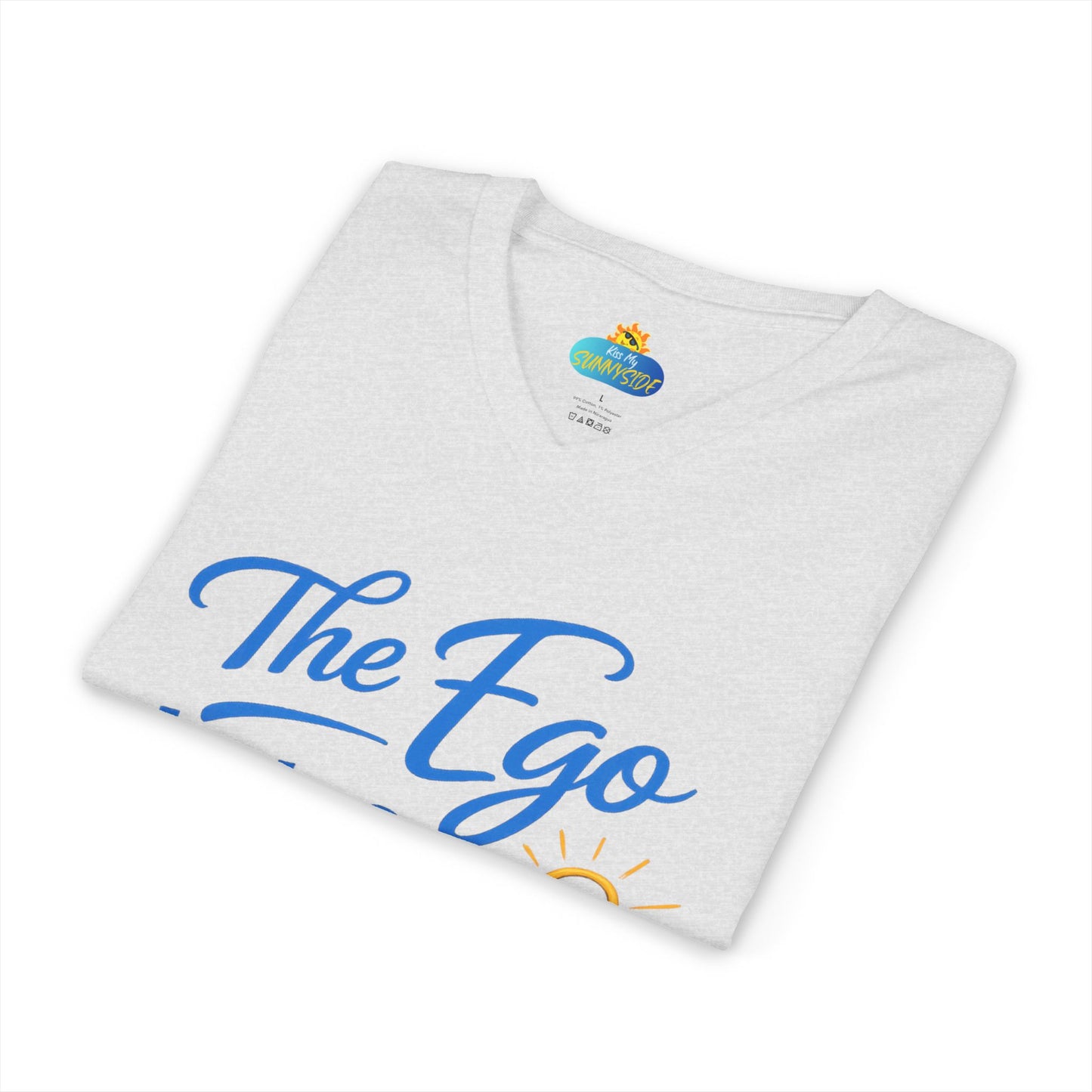 The Ego Hates Mirrors™ Unisex V-Neck | Sunnyside Life™ Self-Awareness Tee