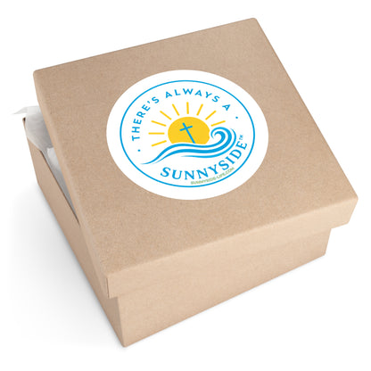 There’s Always a Sunnyside™ Round Sticker | Sunnyside Life™ Official Logo Decal (2”–6”)