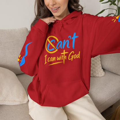 I Can With God™ Christian Hoodie | Faith-Based Inspirational Sweatshirt | Motivational Religious Pullover | Sunnyside Life™