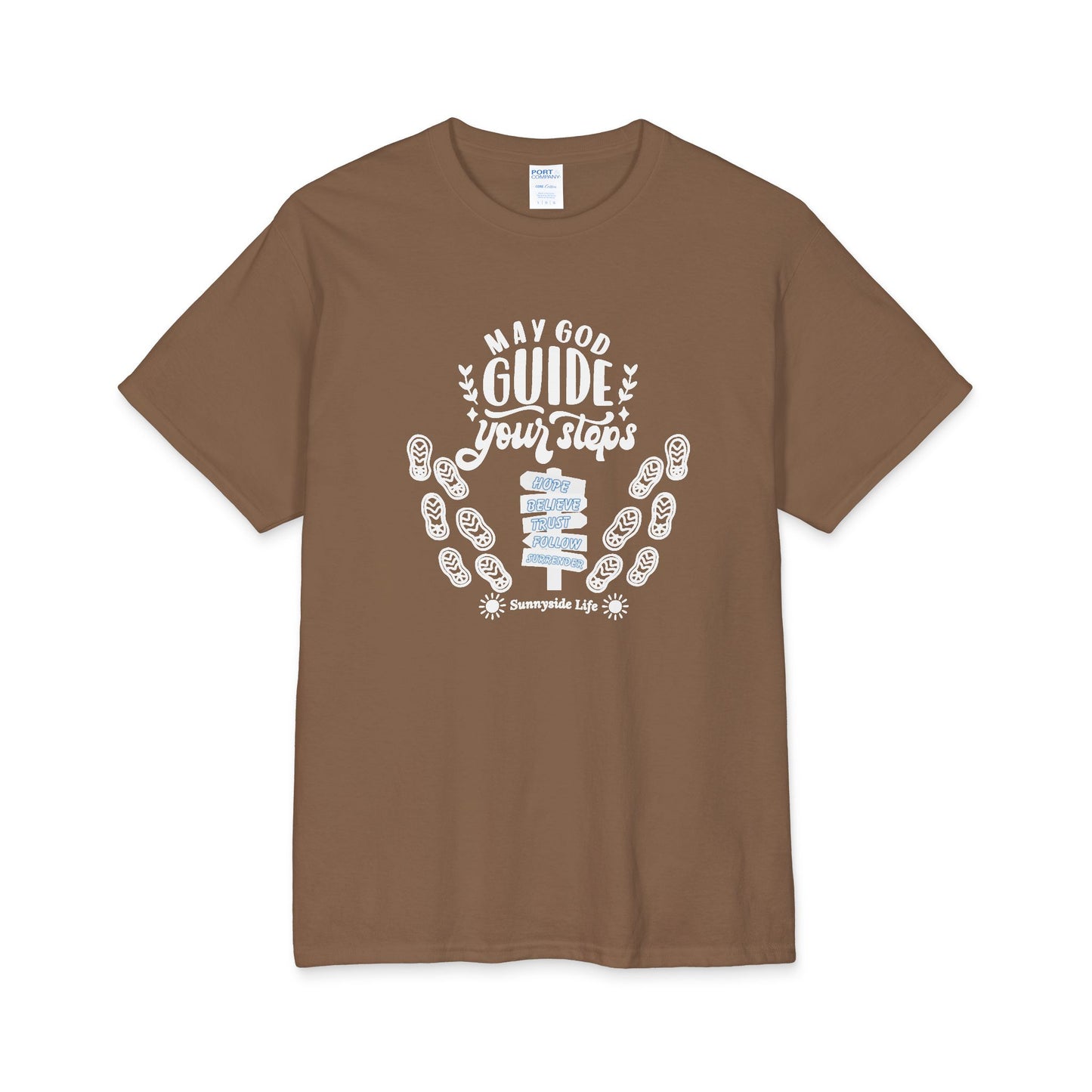 Hope Believe Trust Follow Surrender™ Womens V-Neck Tee | Sunnyside Life™ Faith Trail Shirt