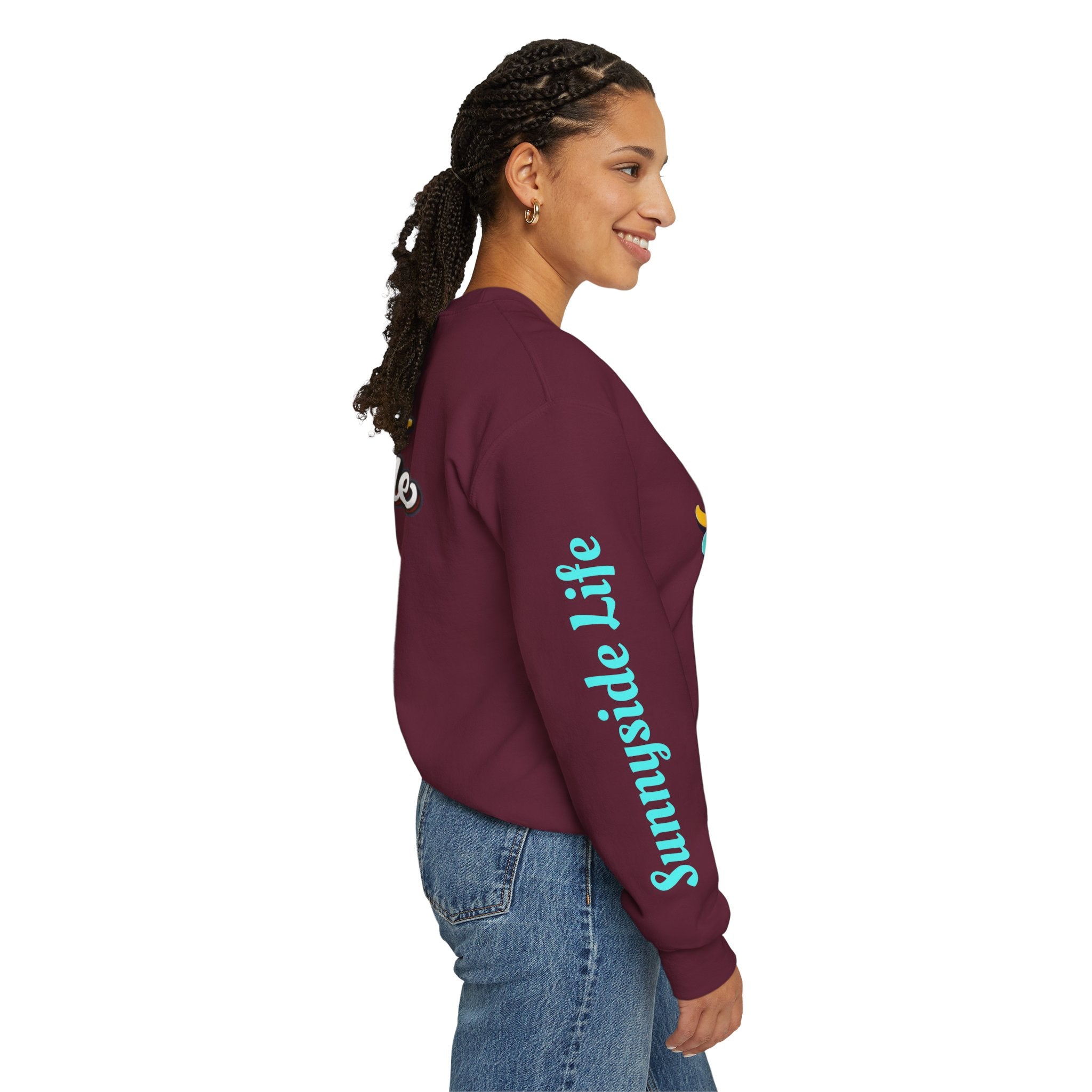 SHIFT Crewneck Sweatshirt — 'Shift Happens / Kiss My Sunnyside' Retro Graphic Pullover