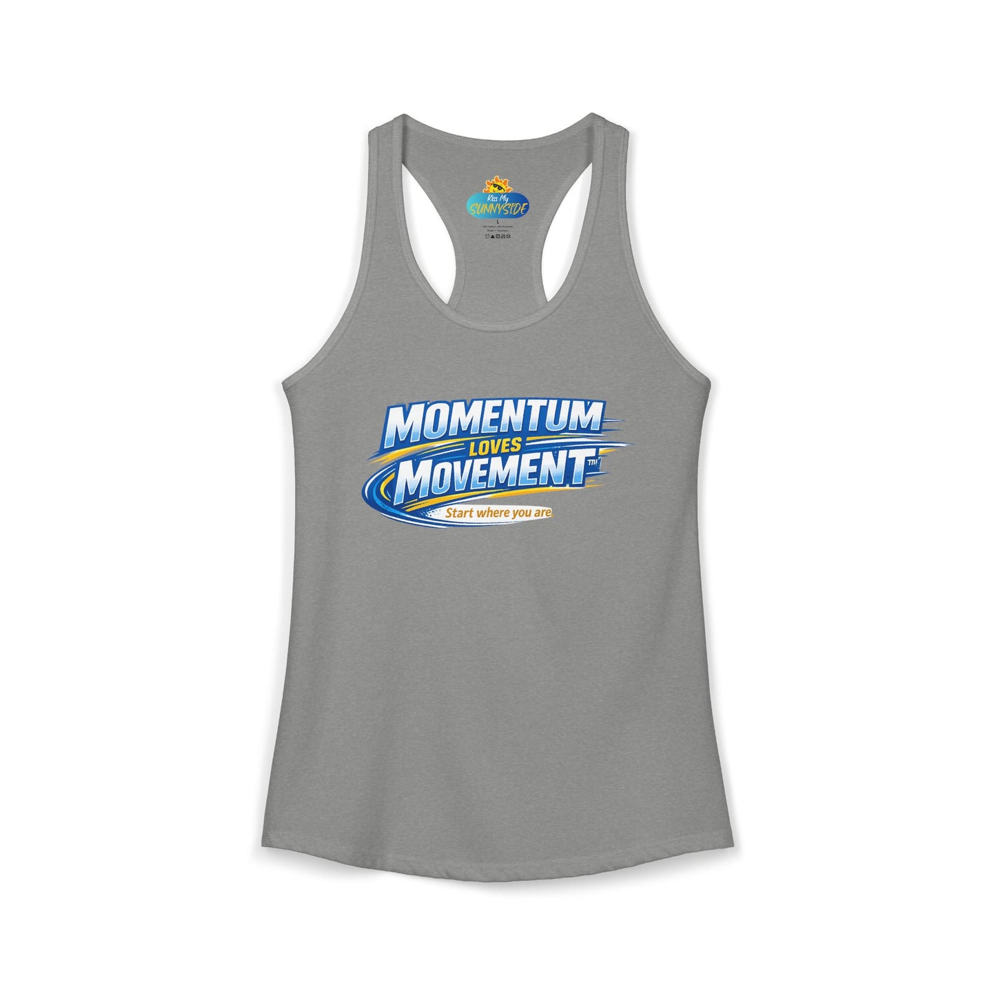 MOMENTUM LOVES MOVEMENT™ Racerback Tank Top – Start Where You Are | Motivational Women’s Tank