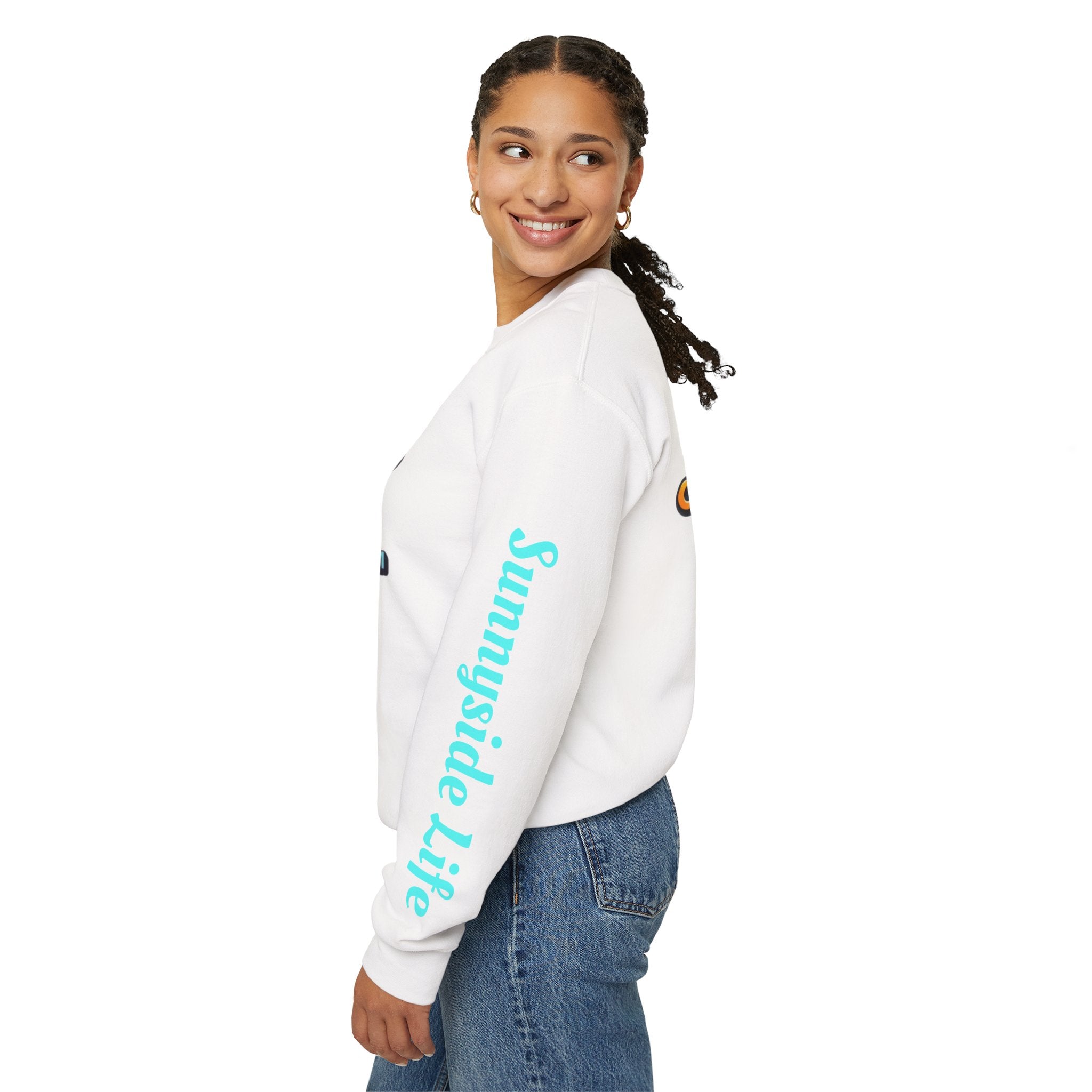 SHIFT Crewneck Sweatshirt — 'Shift Happens / Kiss My Sunnyside' Retro Graphic Pullover