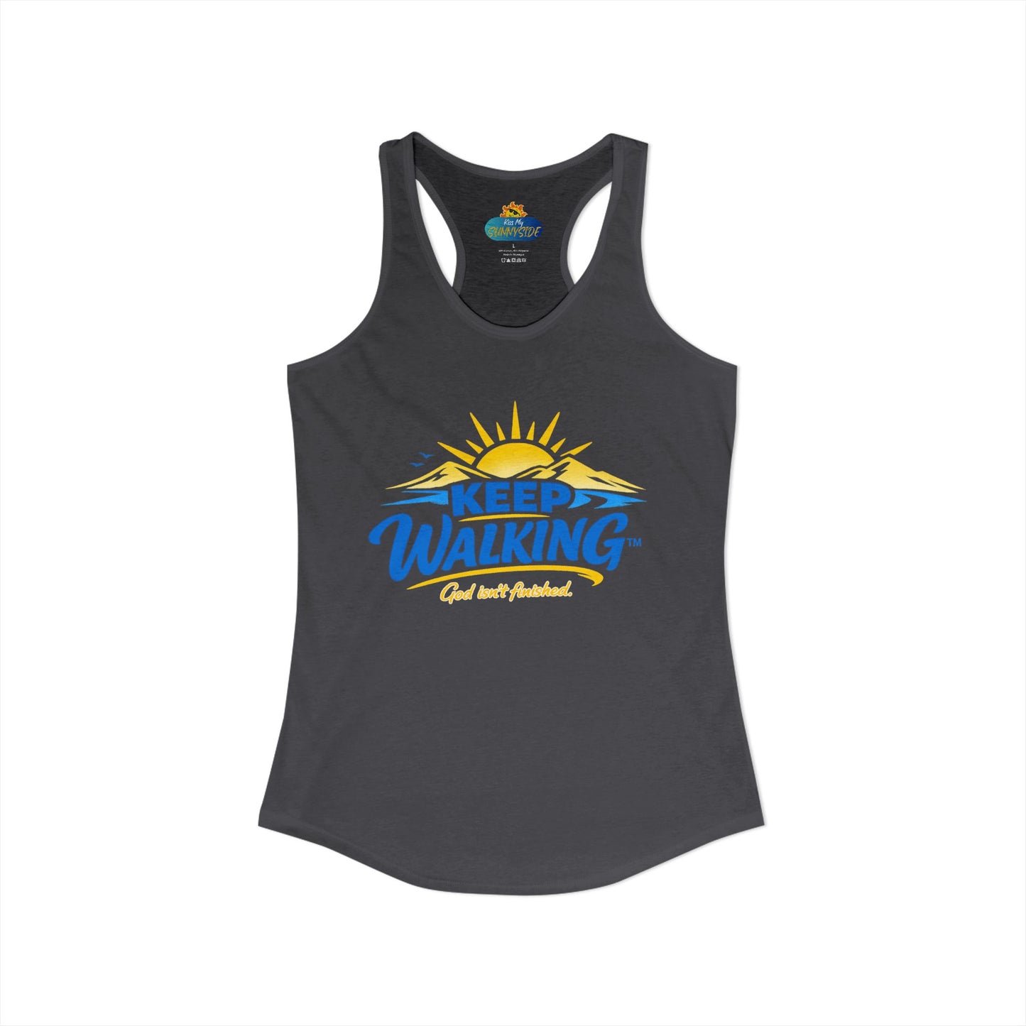 KEEP WALKING™ Racerback Tank Top – God Isn’t Finished | Faith & Motivation Women’s Tank
