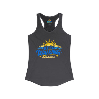 KEEP WALKING™ Racerback Tank Top – God Isn’t Finished | Faith & Motivation Women’s Tank