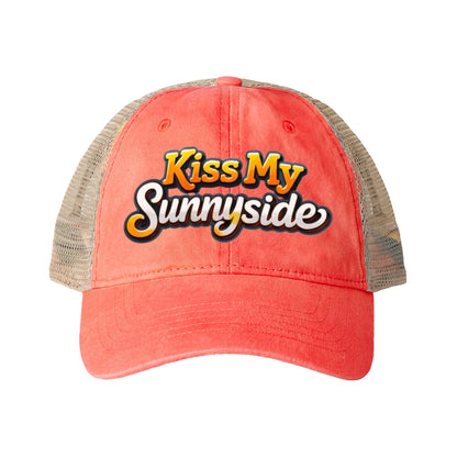 Kiss My Sunnyside™ Women’s Mesh-Back Cap | Bright Coastal Trucker Hat | Sunnyside Life™