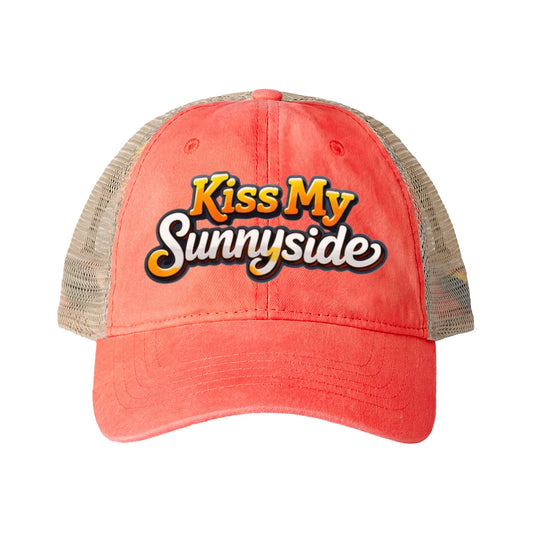 Kiss My Sunnyside™ Women’s Mesh-Back Cap | Bright Coastal Trucker Hat | Sunnyside Life™