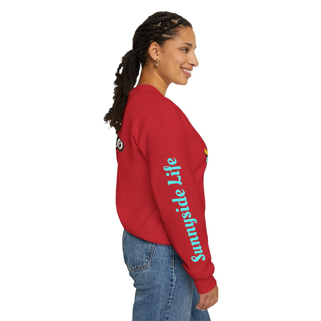 SHIFT Crewneck Sweatshirt — 'Shift Happens / Kiss My Sunnyside' Retro Graphic Pullover