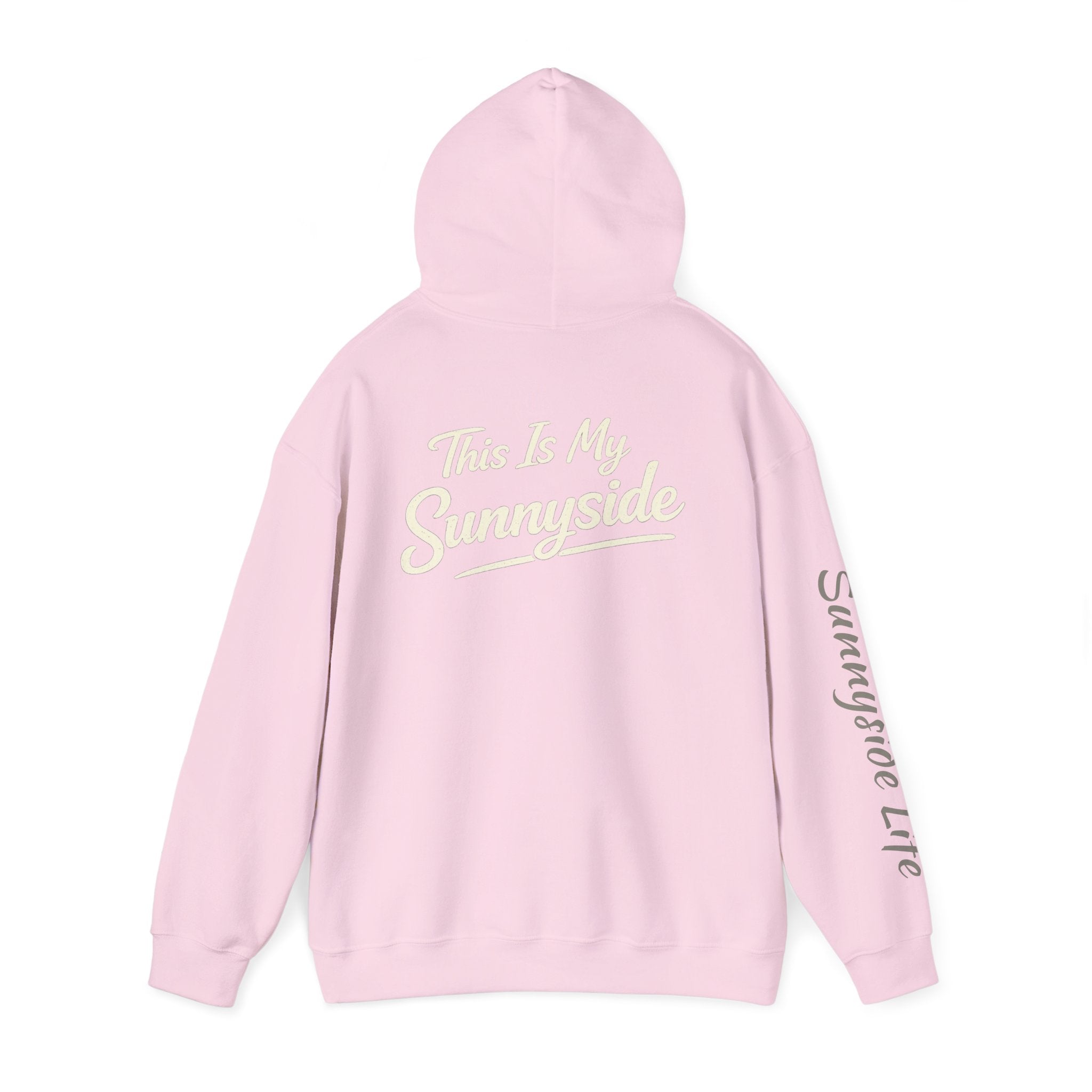 Live The Sunnyside Shift™ — Retro Sun Script Hooded Sweatshirt