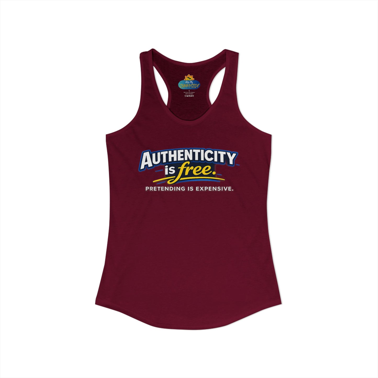 Authenticity Is Free™ Women’s Racerback Tank | Inspirational Graphic Tank | Sunnyside Life™