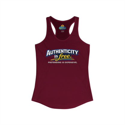 Authenticity Is Free™ Women’s Racerback Tank | Inspirational Graphic Tank | Sunnyside Life™