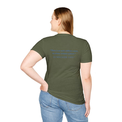 Trust Surrender Walk Abide Persevere™ Womens V-Neck Tee | Catholic Inspirational Shirt | Sunnyside Life™