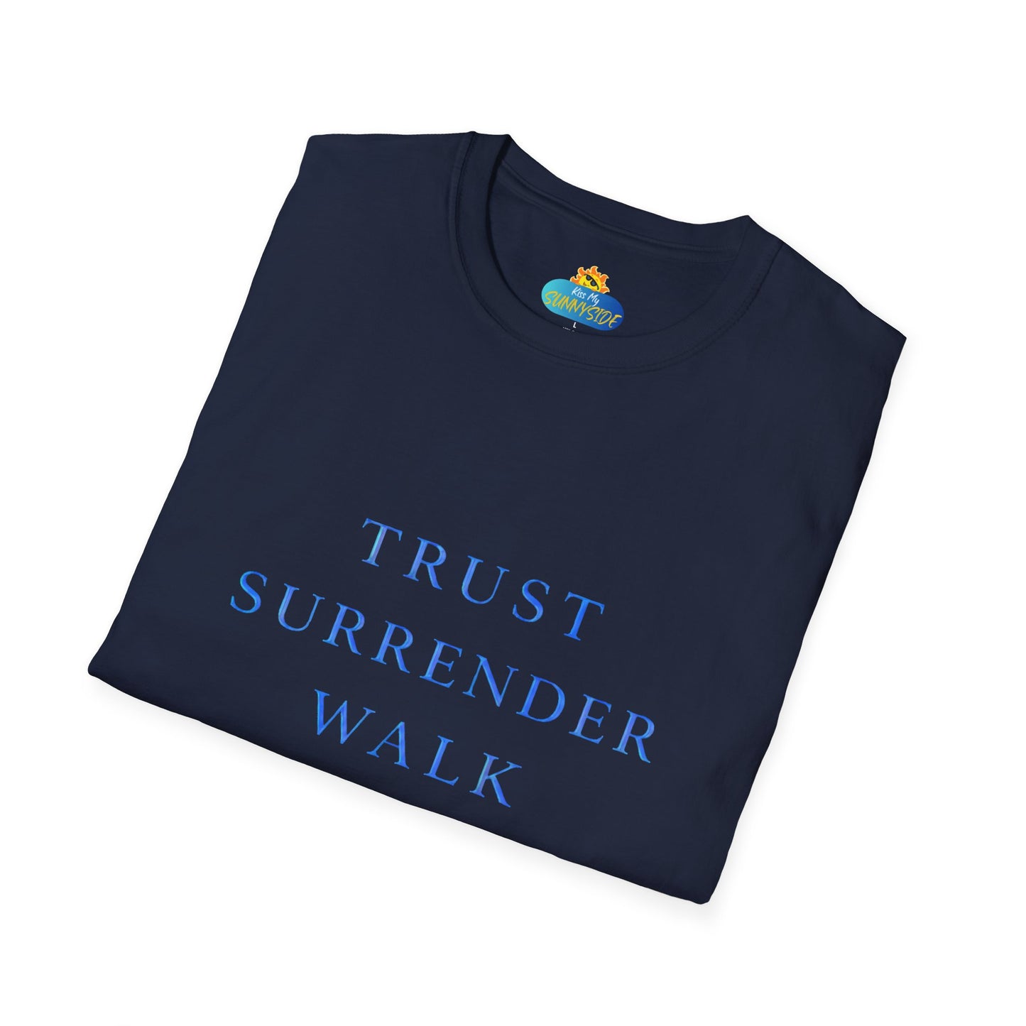 Trust Surrender Walk Abide Persevere™ Womens V-Neck Tee | Catholic Inspirational Shirt | Sunnyside Life™