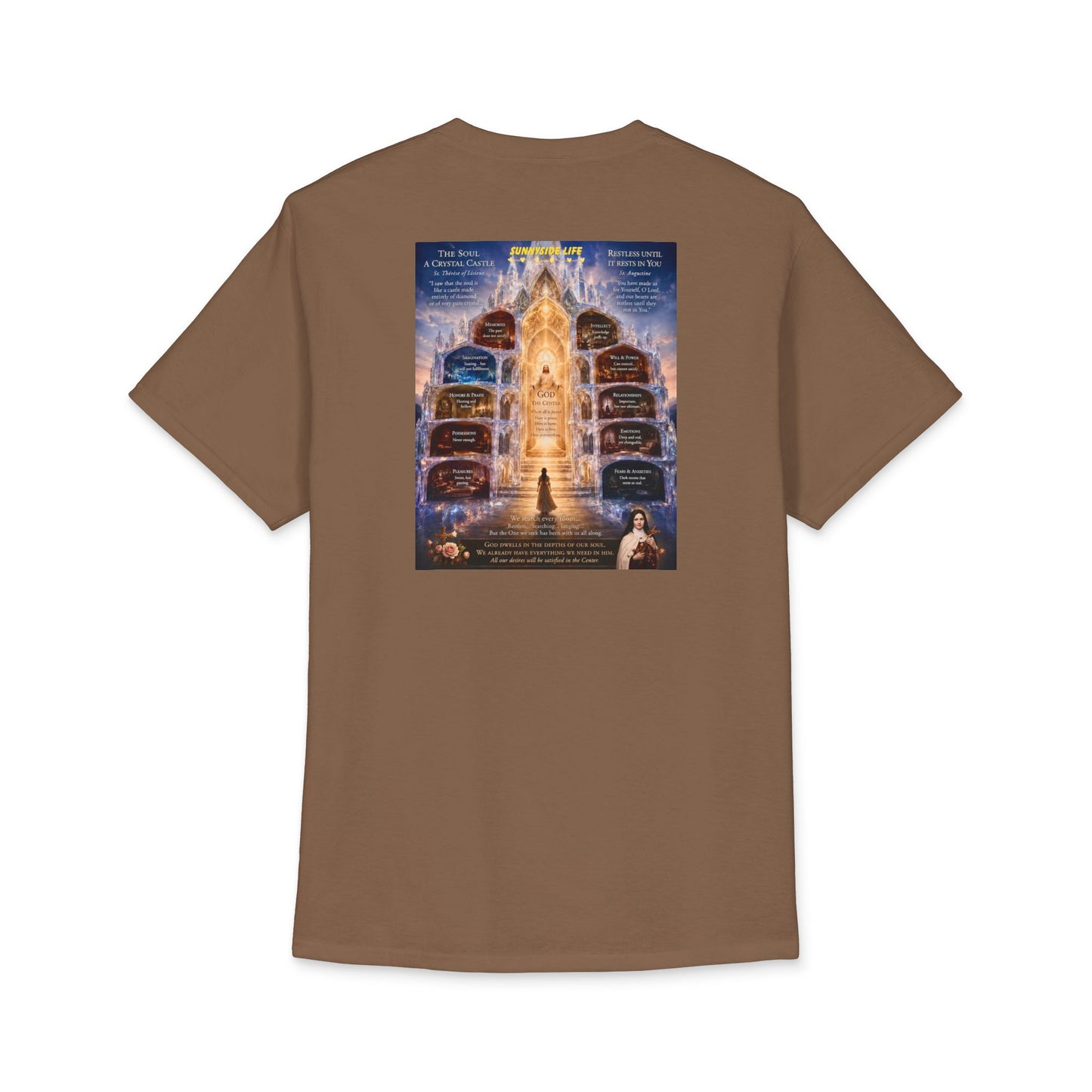 Resting in God Crystal Castle Catholic Tee | St. Augustine Inspired Christian Shirt | Sunnyside Life™