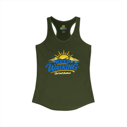 KEEP WALKING™ Racerback Tank Top – God Isn’t Finished | Faith & Motivation Women’s Tank