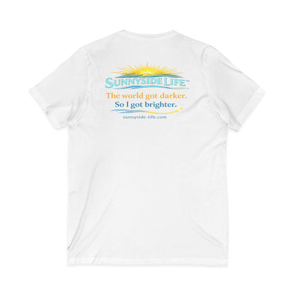 The Ego Hates Mirrors™ Unisex V-Neck | Sunnyside Life™ Self-Awareness Tee