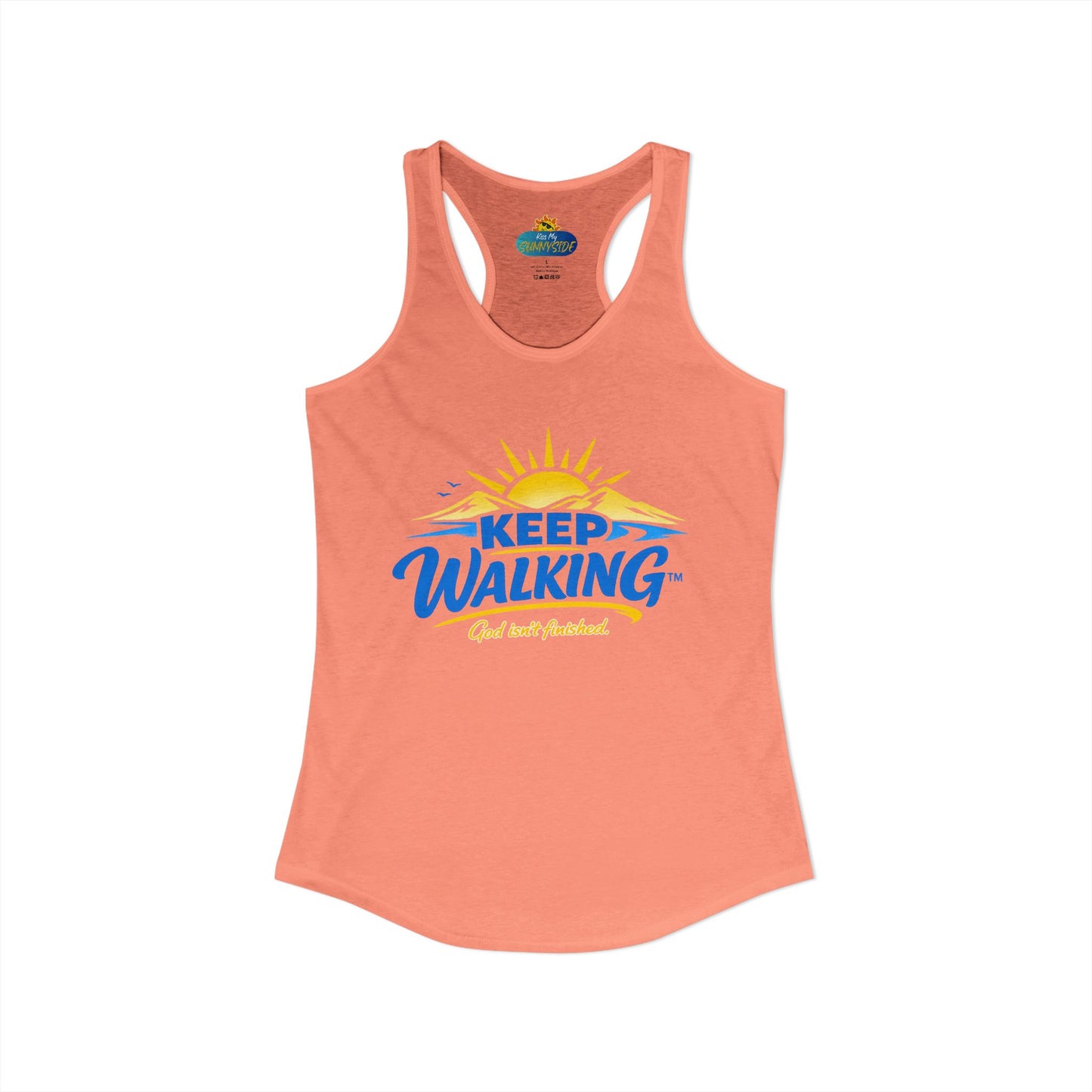KEEP WALKING™ Racerback Tank Top – God Isn’t Finished | Faith & Motivation Women’s Tank
