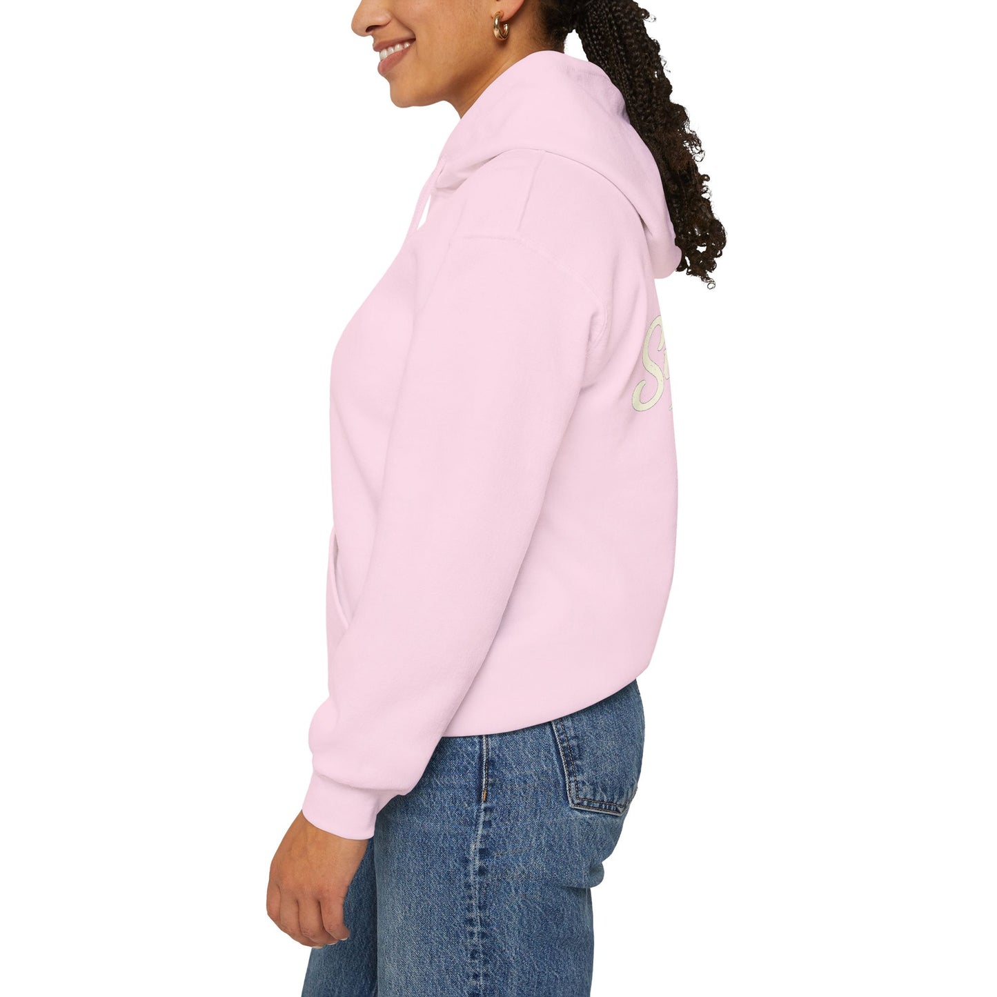 Live The Sunnyside Shift™ — Retro Sun Script Hooded Sweatshirt