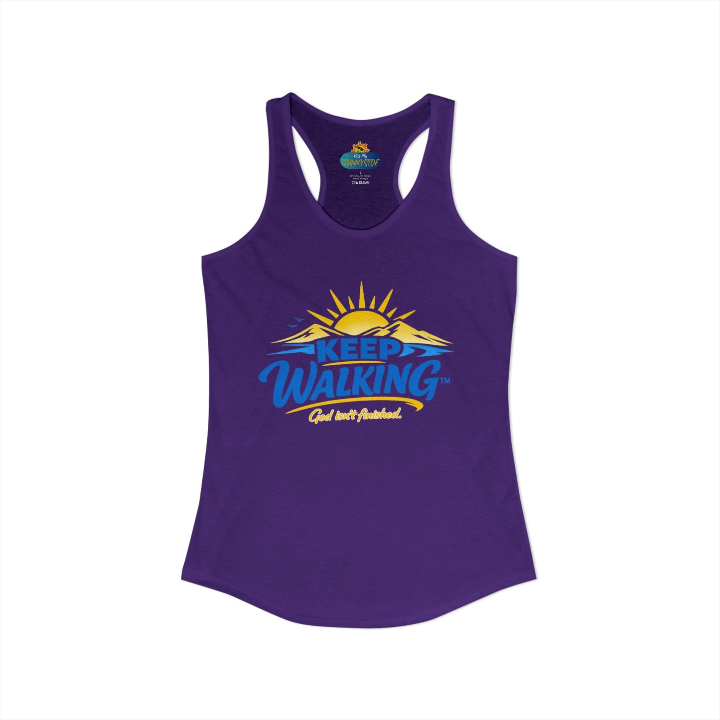 KEEP WALKING™ Racerback Tank Top – God Isn’t Finished | Faith & Motivation Women’s Tank