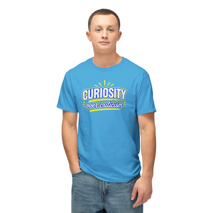 CURIOSITY OVER CRITICISM™ Unisex T-Shirt | Growth Mindset Graphic Tee | Personal Development Shirt | Inspirational Quote Apparel | Sunnyside Life™
