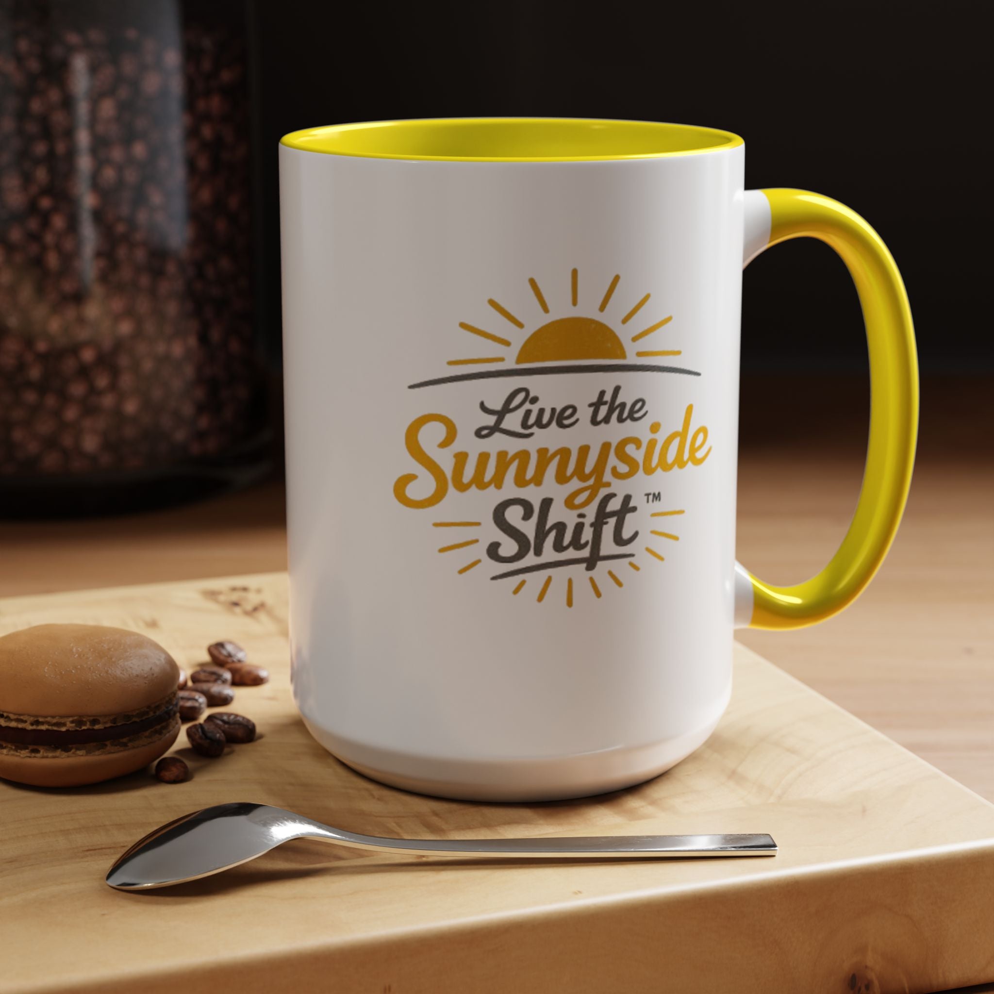Live The Sunnyside Shift™ Coffee Mug — "Live the Sunnyside Shift™" Accent Mug (11/15 oz)