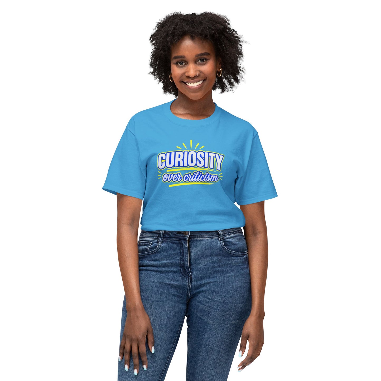 CURIOSITY OVER CRITICISM™ Unisex T-Shirt | Growth Mindset Graphic Tee | Personal Development Shirt | Inspirational Quote Apparel | Sunnyside Life™