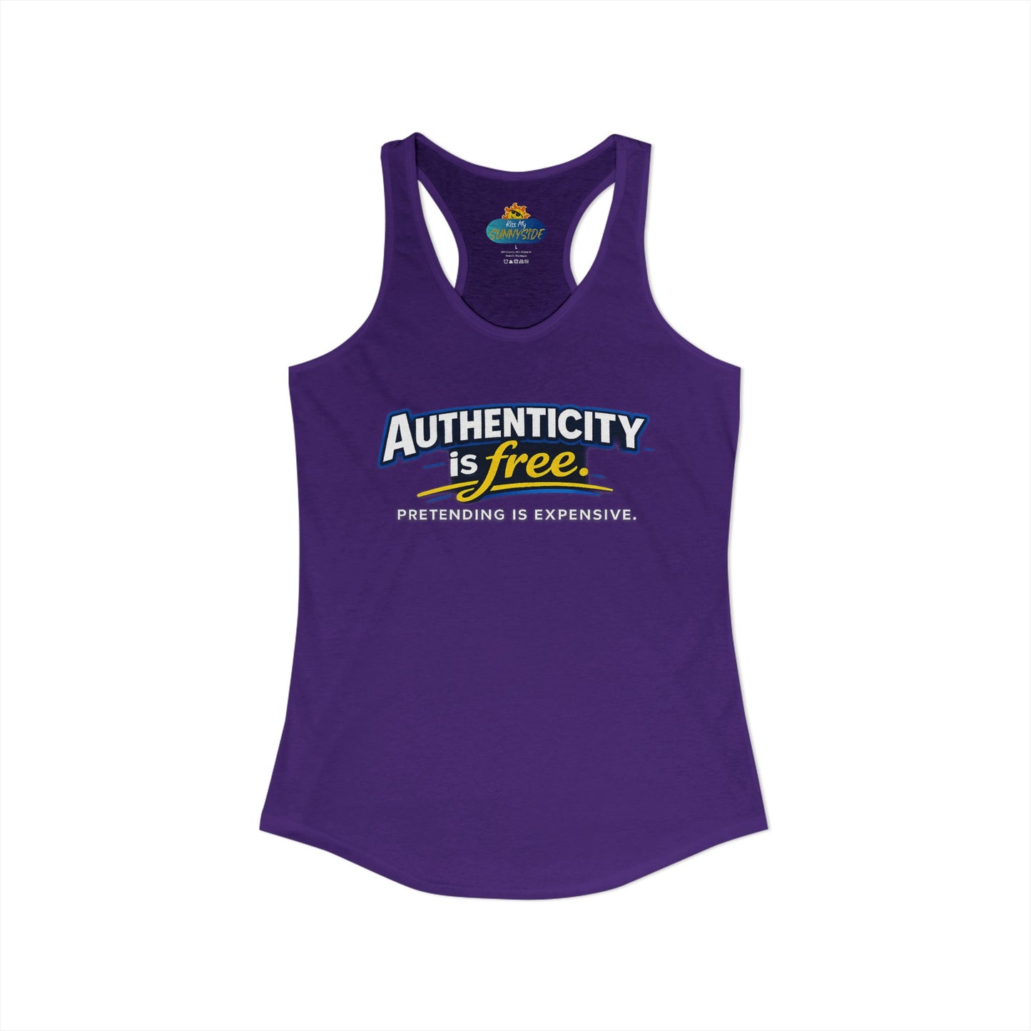 Authenticity Is Free™ Women’s Racerback Tank | Inspirational Graphic Tank | Sunnyside Life™