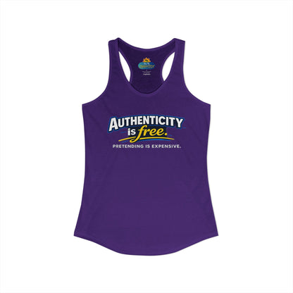 Authenticity Is Free™ Women’s Racerback Tank | Inspirational Graphic Tank | Sunnyside Life™