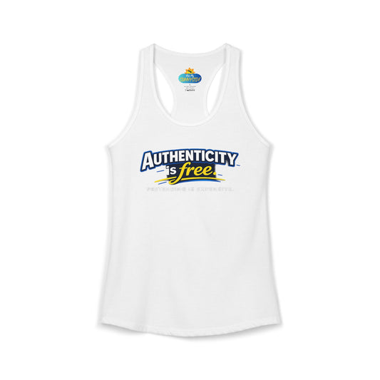 Authenticity Is Free™ Women’s Racerback Tank | Inspirational Graphic Tank | Sunnyside Life™
