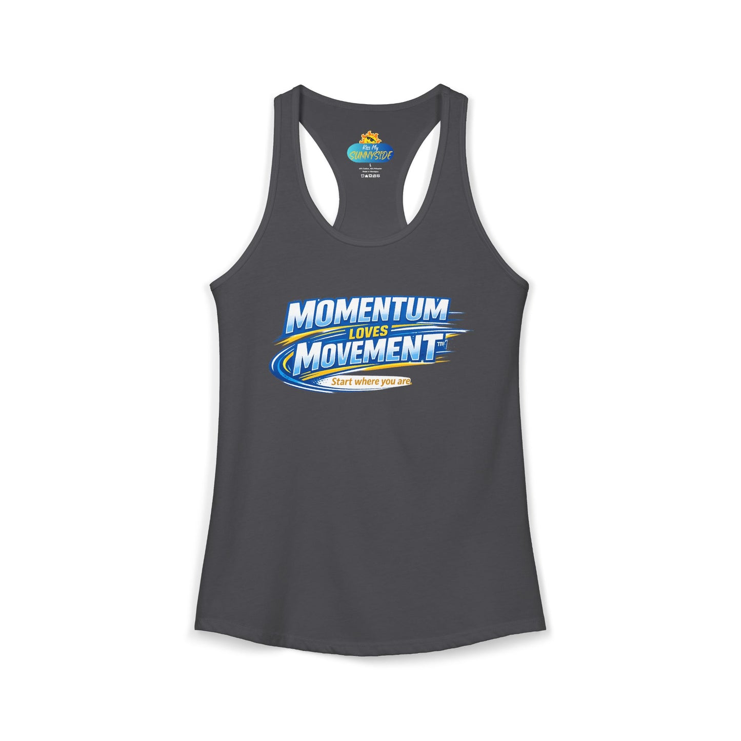 MOMENTUM LOVES MOVEMENT™ Racerback Tank Top – Start Where You Are | Motivational Women’s Tank
