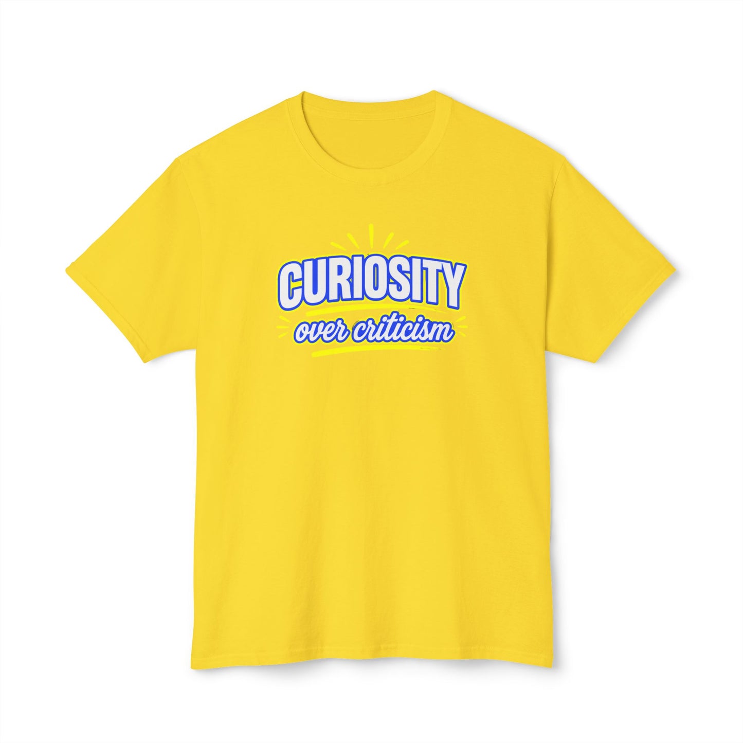 CURIOSITY OVER CRITICISM™ Unisex T-Shirt | Growth Mindset Graphic Tee | Personal Development Shirt | Inspirational Quote Apparel | Sunnyside Life™