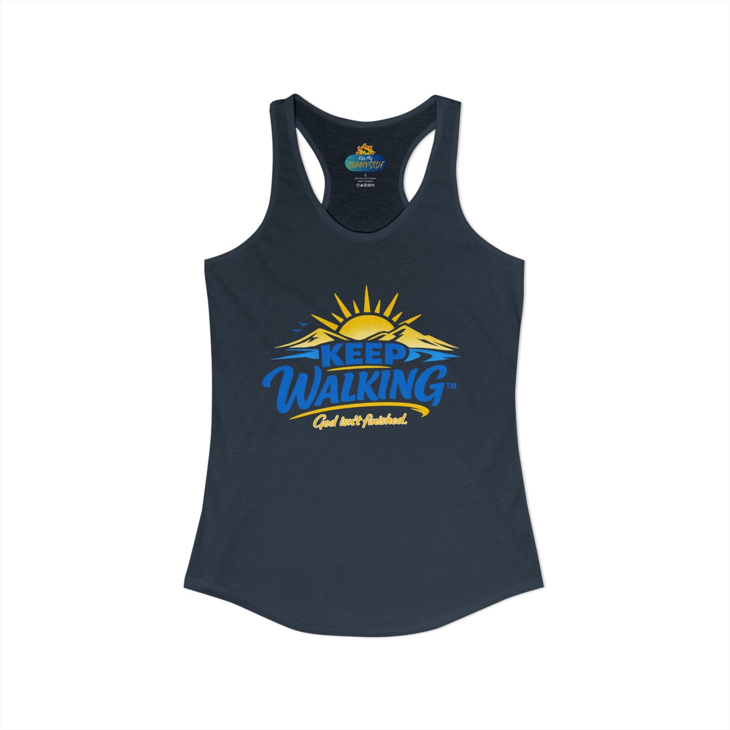 KEEP WALKING™ Racerback Tank Top – God Isn’t Finished | Faith & Motivation Women’s Tank