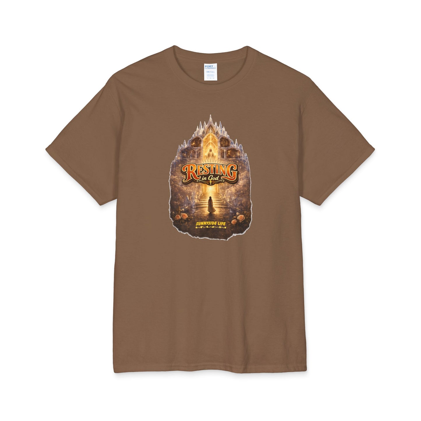 Resting in God Crystal Castle Catholic Tee | St. Augustine Inspired Christian Shirt | Sunnyside Life™