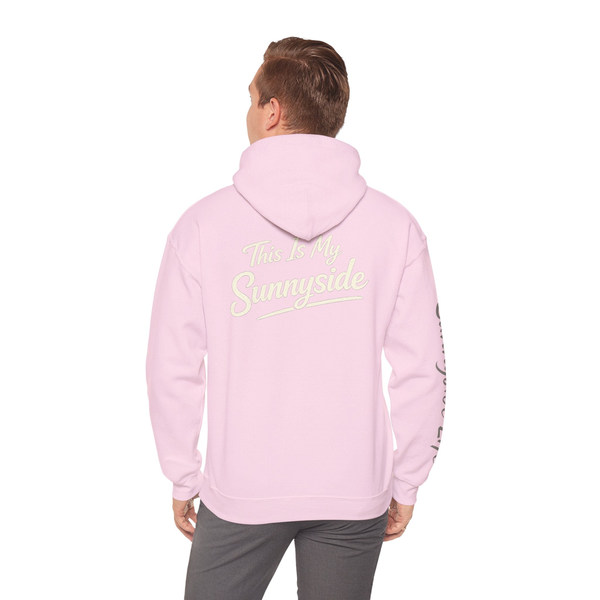 Live The Sunnyside Shift™ — Retro Sun Script Hooded Sweatshirt