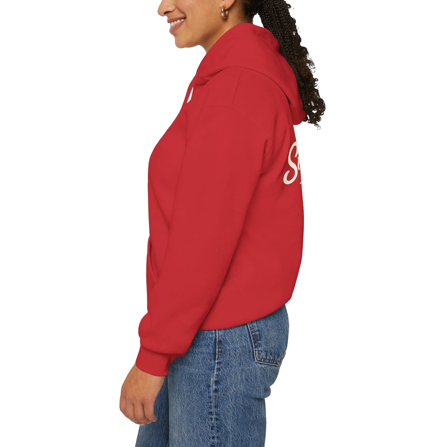 Live The Sunnyside Shift™ — Retro Sun Script Hooded Sweatshirt