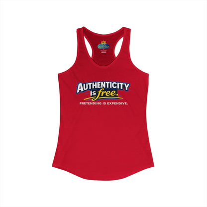 Authenticity Is Free™ Women’s Racerback Tank | Inspirational Graphic Tank | Sunnyside Life™