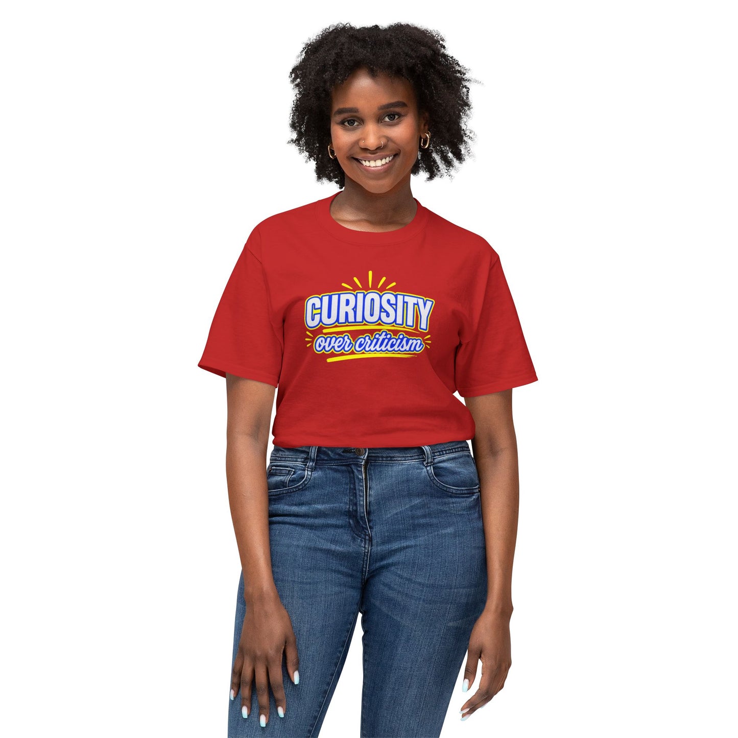 CURIOSITY OVER CRITICISM™ Unisex T-Shirt | Growth Mindset Graphic Tee | Personal Development Shirt | Inspirational Quote Apparel | Sunnyside Life™