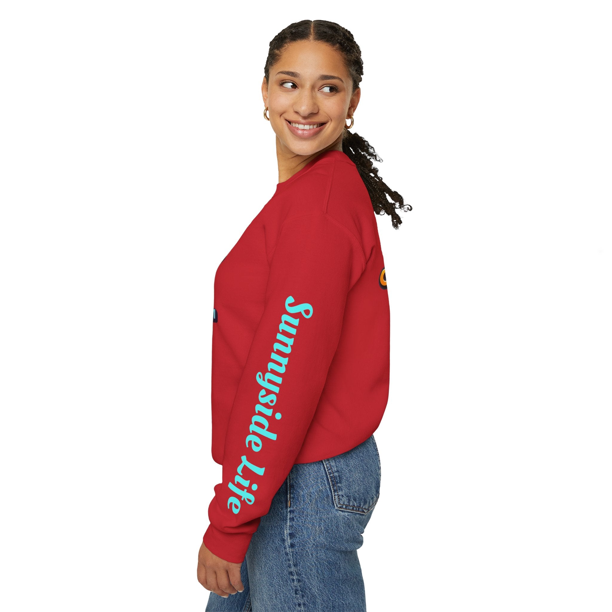 SHIFT Crewneck Sweatshirt — 'Shift Happens / Kiss My Sunnyside' Retro Graphic Pullover
