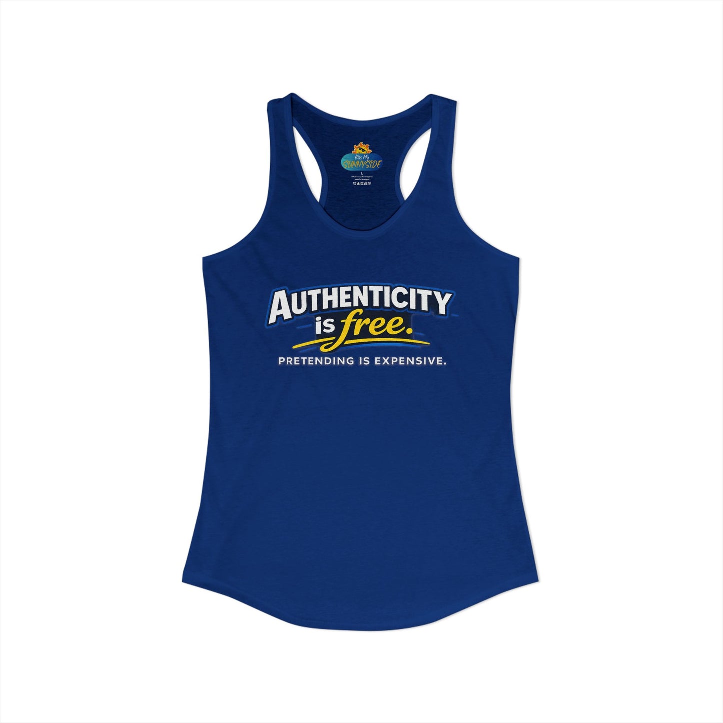 Authenticity Is Free™ Women’s Racerback Tank | Inspirational Graphic Tank | Sunnyside Life™