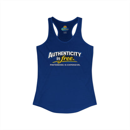 Authenticity Is Free™ Women’s Racerback Tank | Inspirational Graphic Tank | Sunnyside Life™