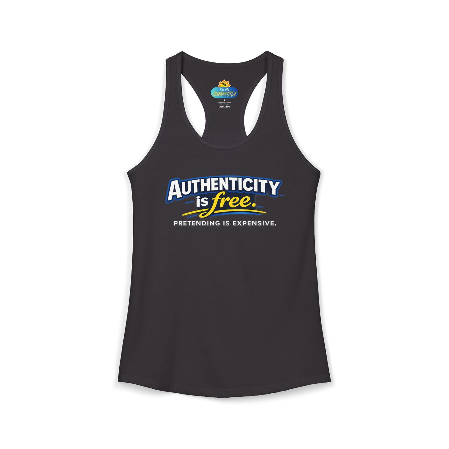 Authenticity Is Free™ Women’s Racerback Tank | Inspirational Graphic Tank | Sunnyside Life™